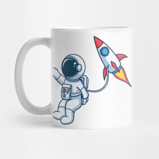 Astronaut Flying with Rocket Mug